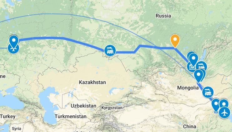 Transsiberië-Express-Google-Maps